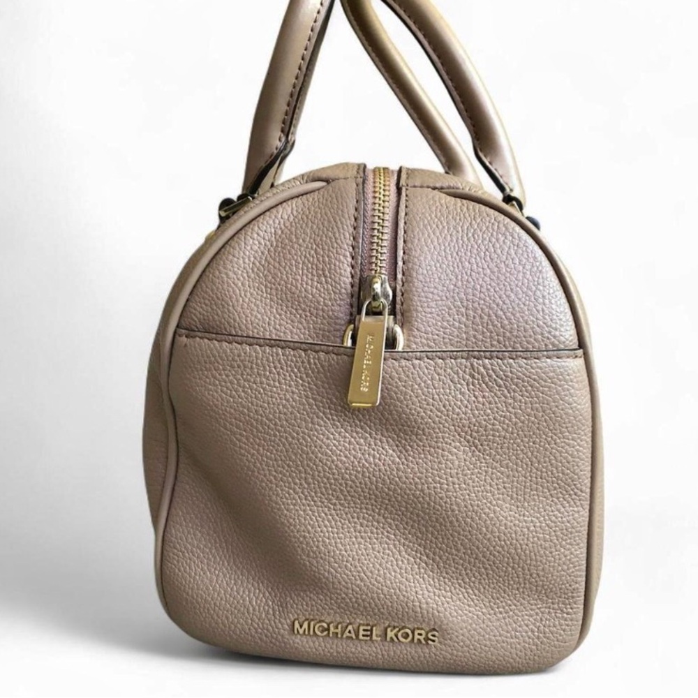 Michael Kors Taupe Leather Satchel with Gold Hardware - Picture 3 of 14